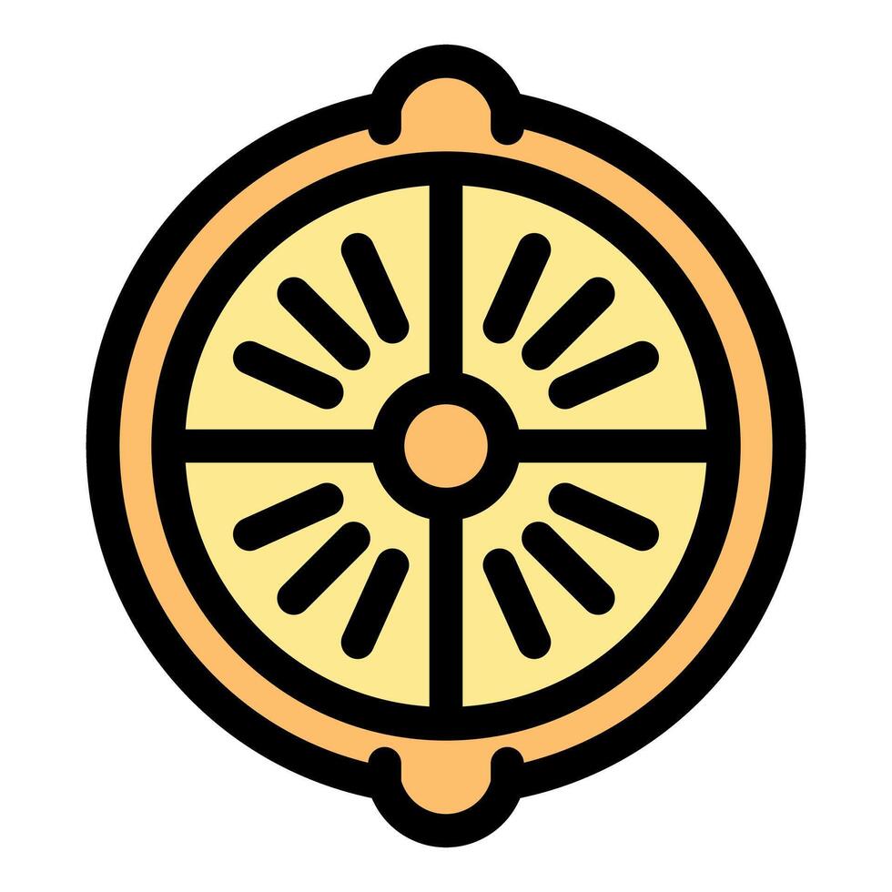 Lemon squeezer pressing fresh citrus fruit for juice vector