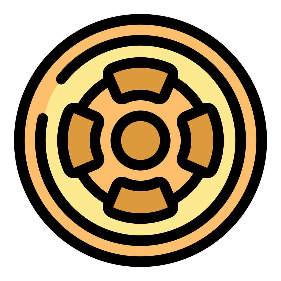 Gold coin showing four segments representing investment diversification strategy vector
