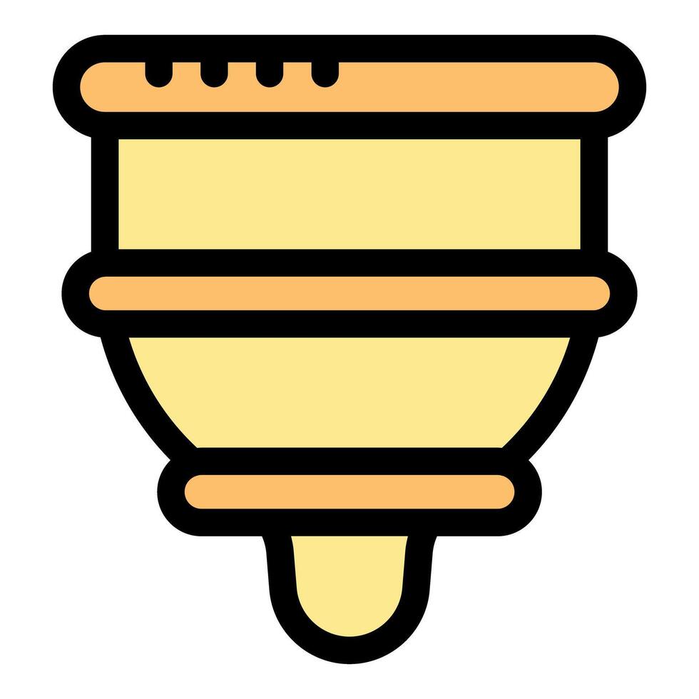 Menstrual cup with marks showing its capacity, feminine hygiene product icon vector