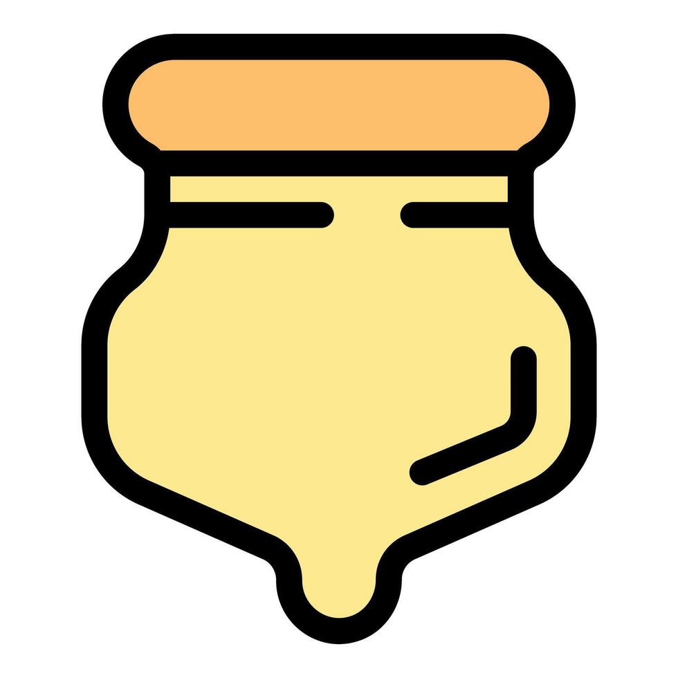 Honey dripping from a jar with closed lid, healthy organic food from nature vector