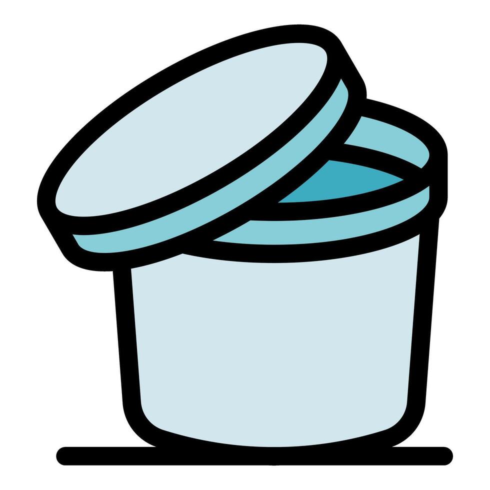 Open cosmetic cream jar filled with moisturizing lotion vector