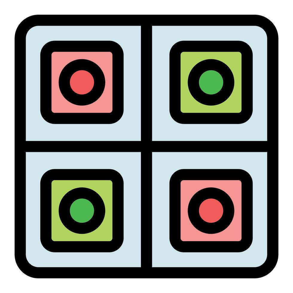 Colorful simon electronic memory game interface displaying red and green lights vector