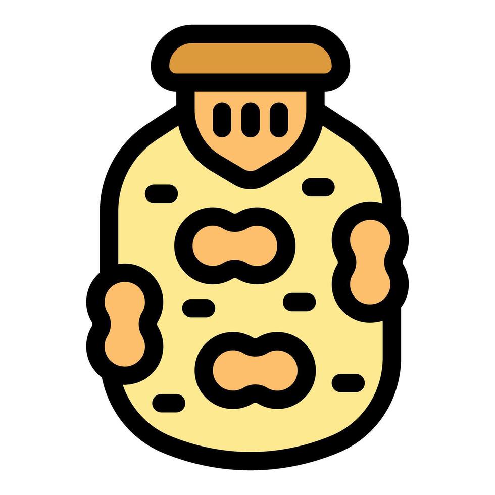 Peanut butter jar with wooden lid preserving creamy spread vector