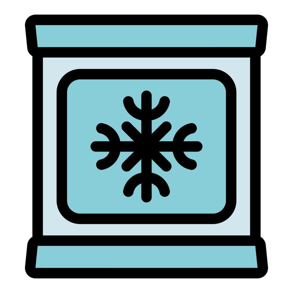 Frozen food packaging box with snowflake symbol representing cold storage vector