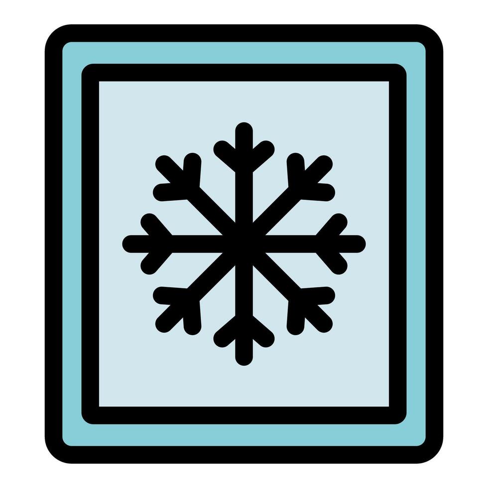 Frozen food box with snowflake symbol indicating cold storage vector