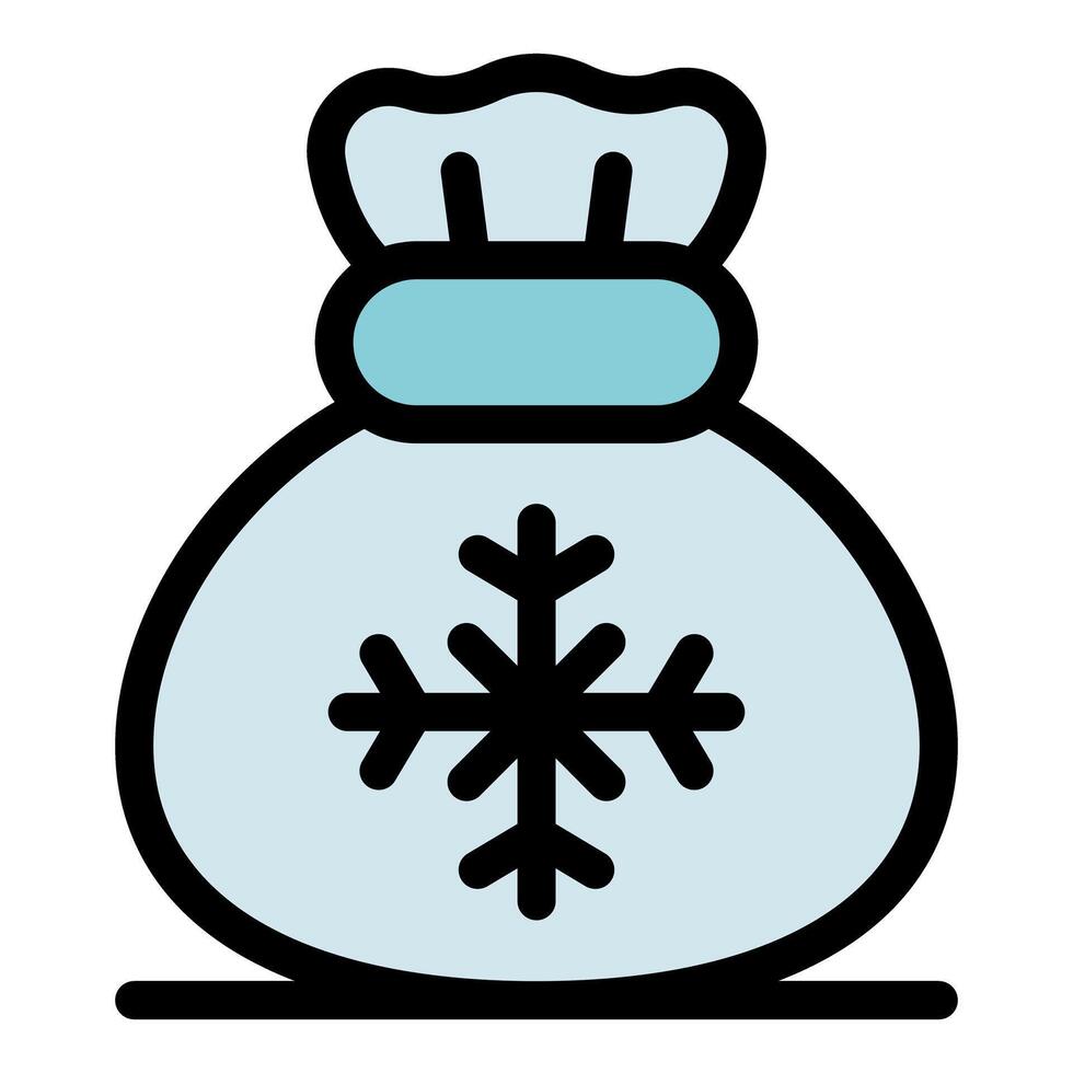 Christmas gift bag with snowflake celebrating winter holidays vector