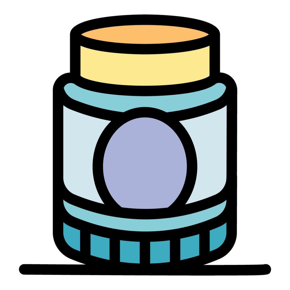 Cosmetic cream jar with blank label for skincare routine vector