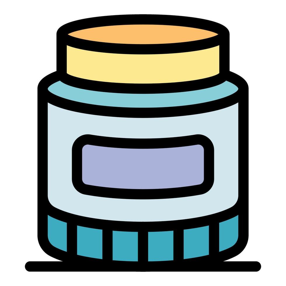 Cosmetic cream jar with golden lid promoting beauty and skincare routine vector