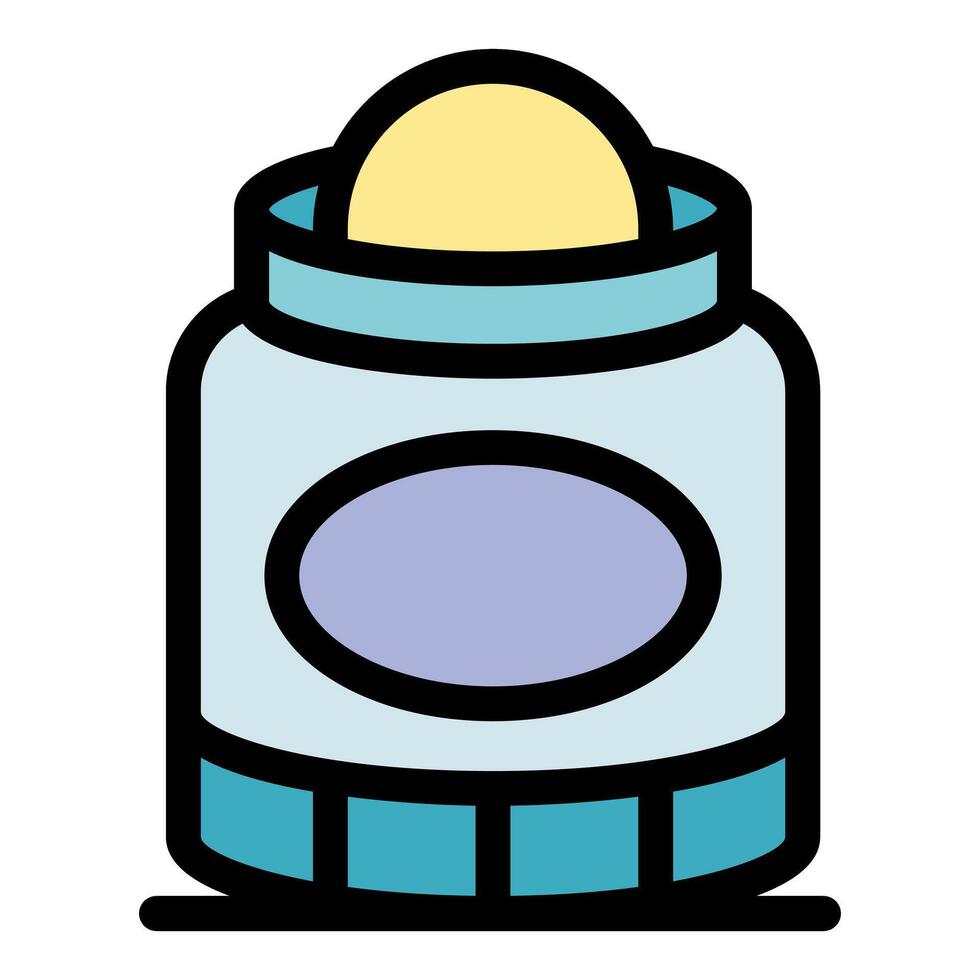 Open cosmetic container displaying solid balm or cream product vector