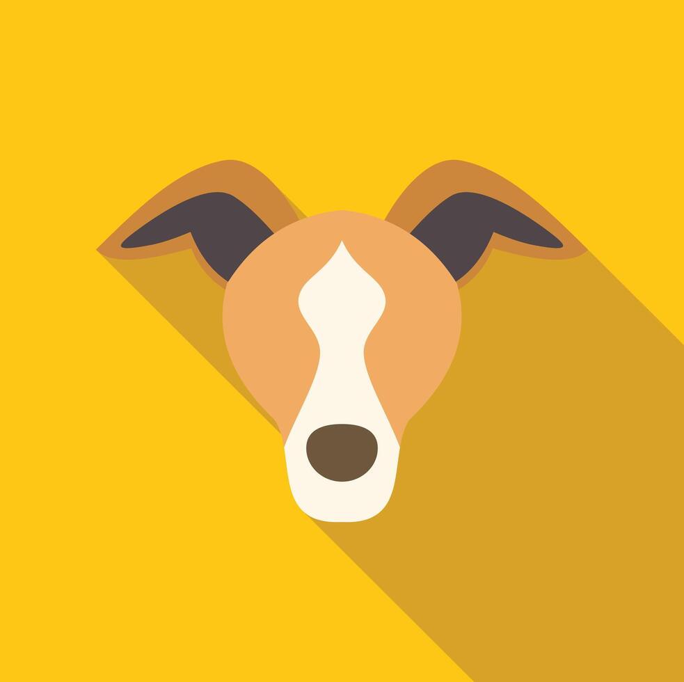Greyhound dog head looking forward on yellow background vector