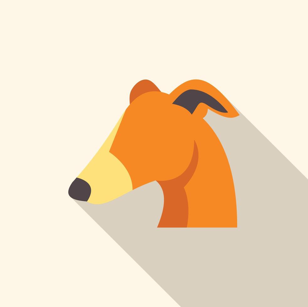 Greyhound dog head logo presenting long shadow design vector