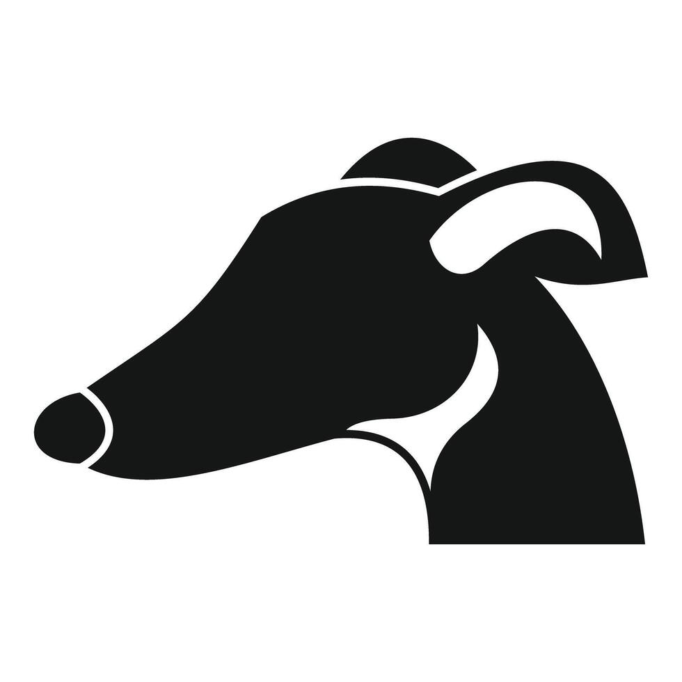 Greyhound dog head silhouette looking right vector