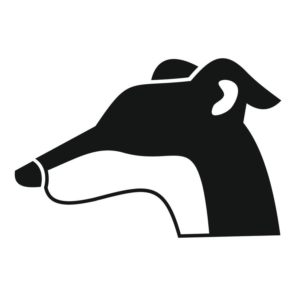 Greyhound dog head looking right in simple black and white style vector