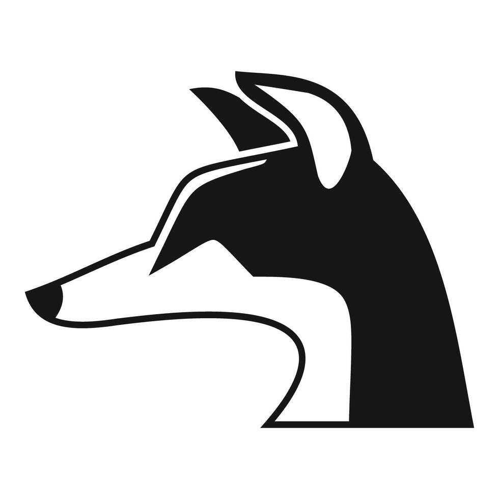 Stylized dog head logo showing power and elegance vector