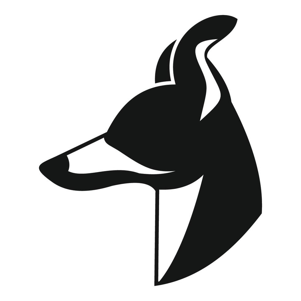 Stylized dog head silhouette looking up in profile view vector