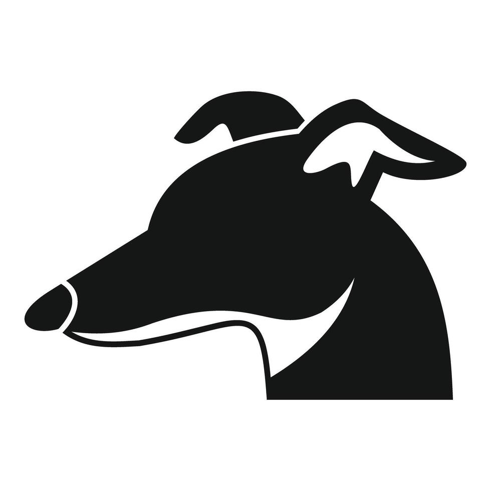 Italian greyhound dog head showing side view in black and white vector