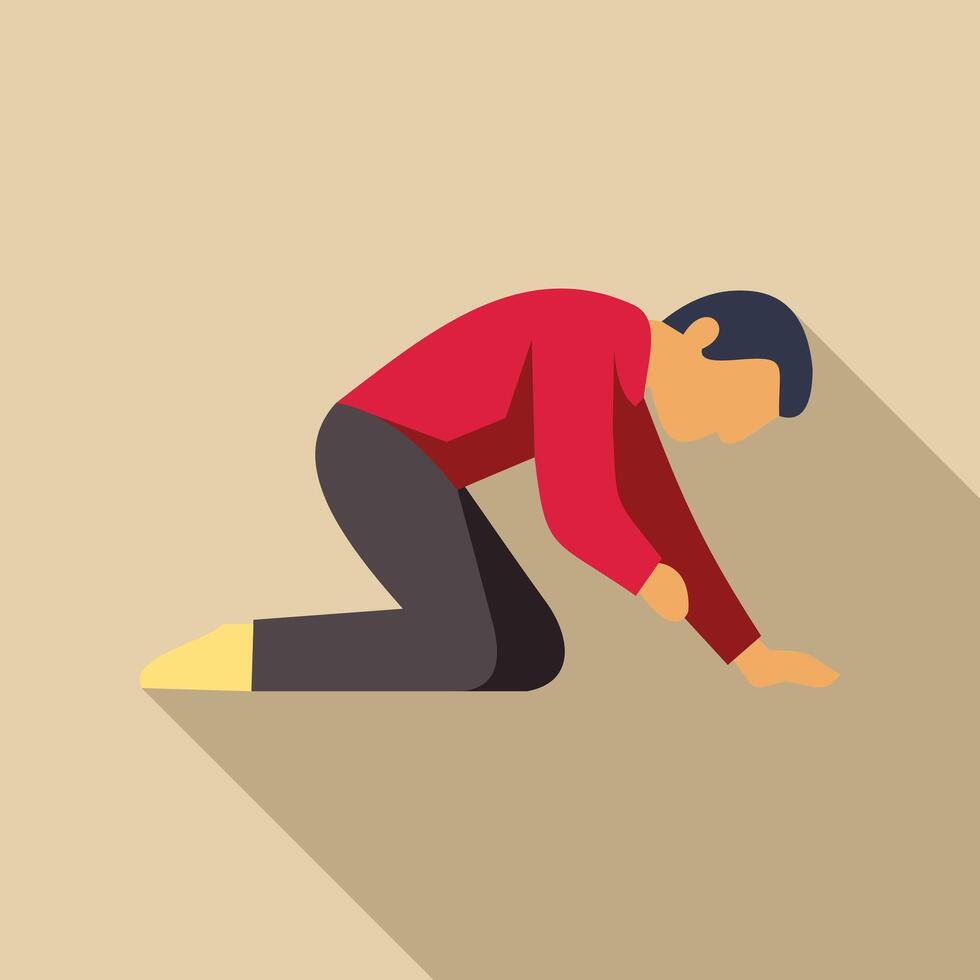 Businessman crawling on the floor reaching for something vector