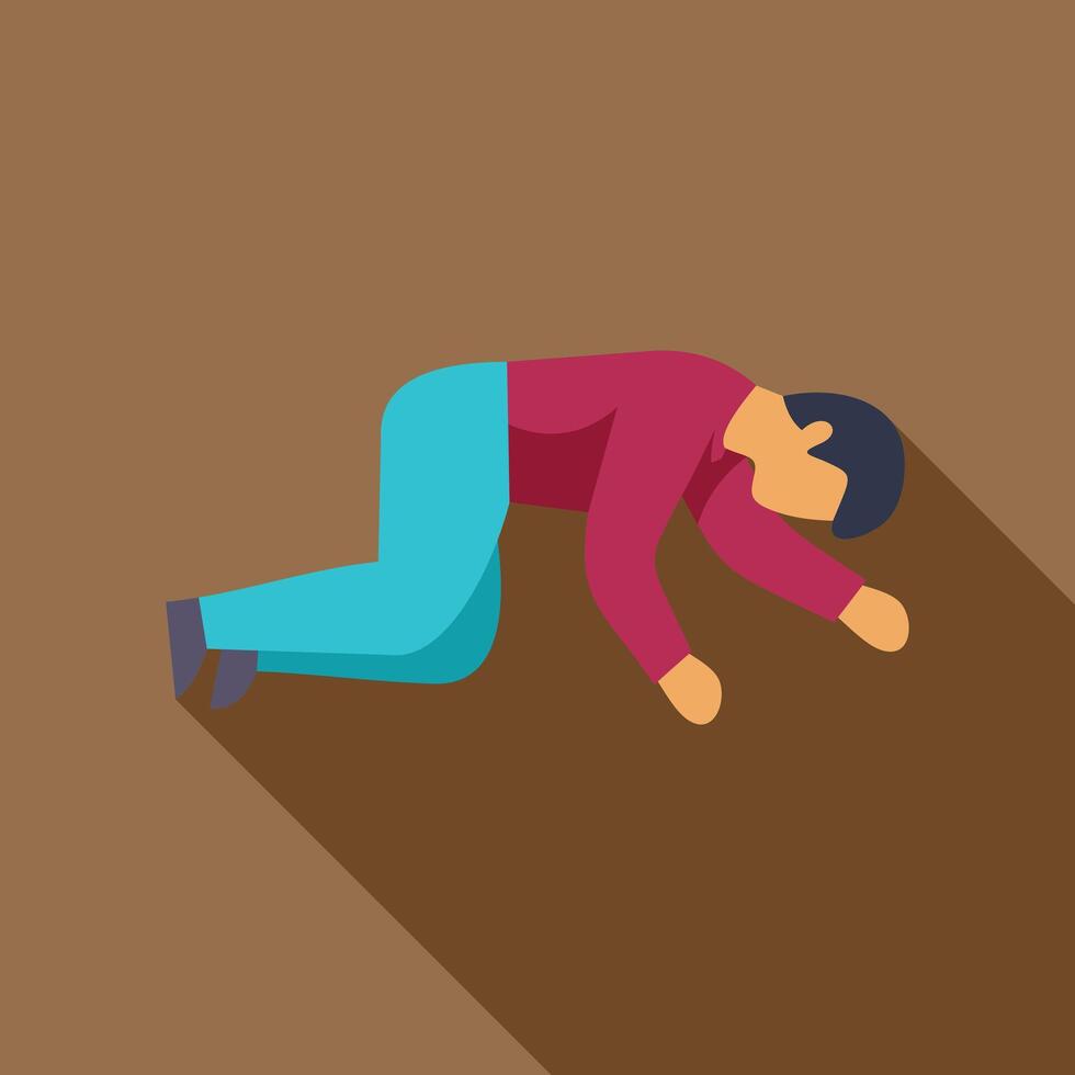 Man crawling on the ground showing exhaustion or illness vector