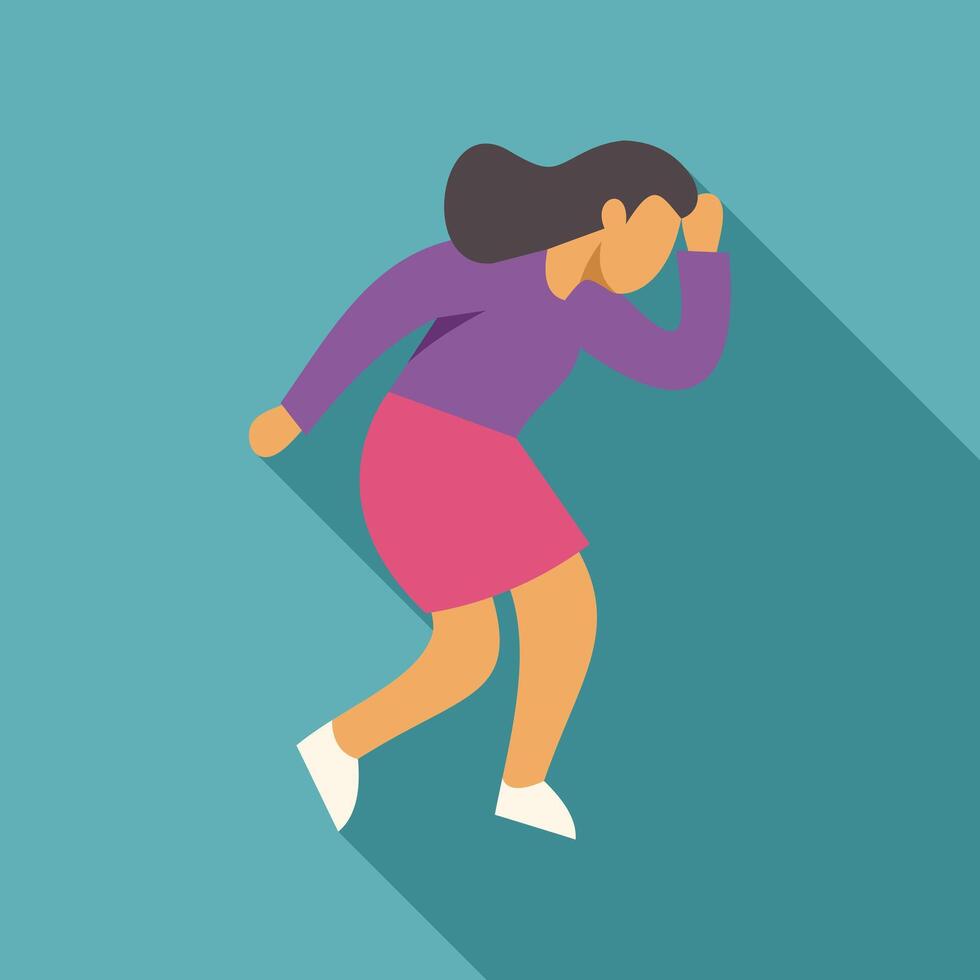 Businesswoman feeling dizzy and experiencing vertigo vector