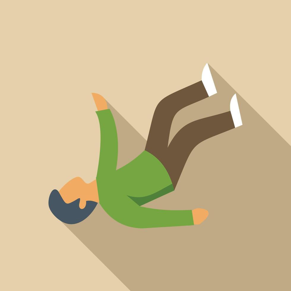 Young man falling down with outstretched arms and legs vector