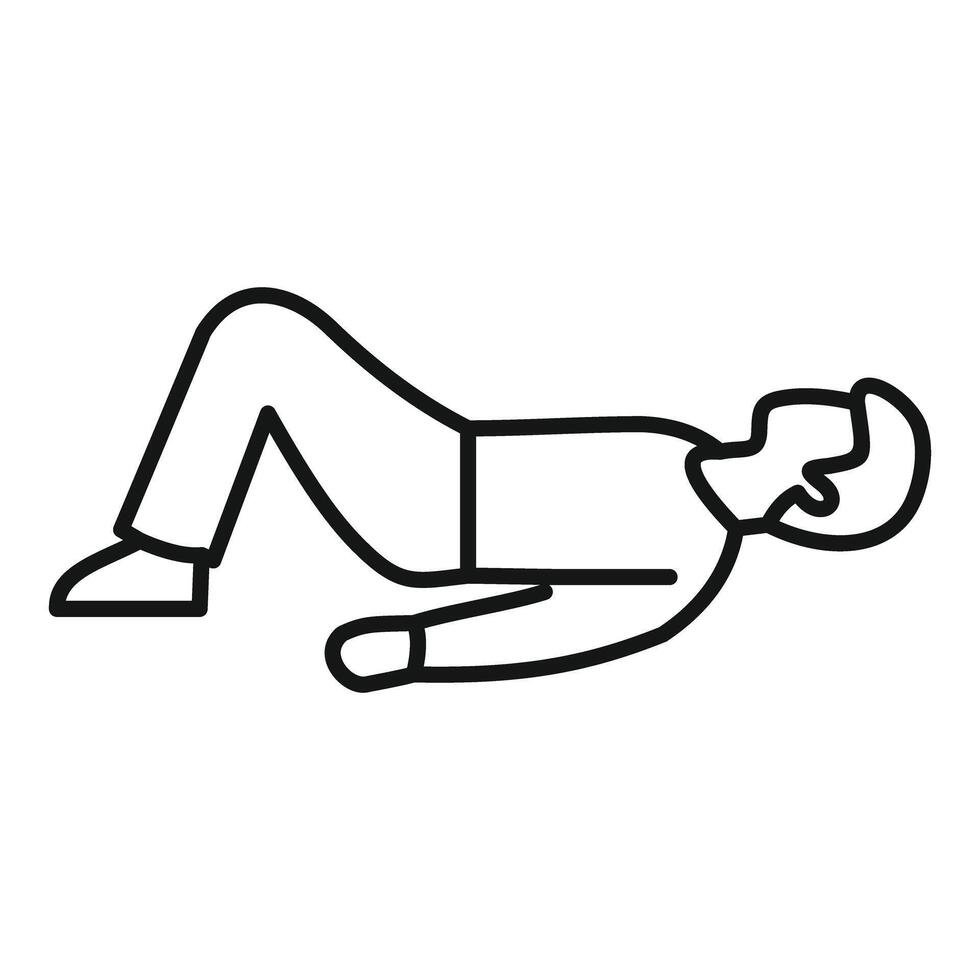 Man doing floor leg raise exercise for abdominal muscles vector