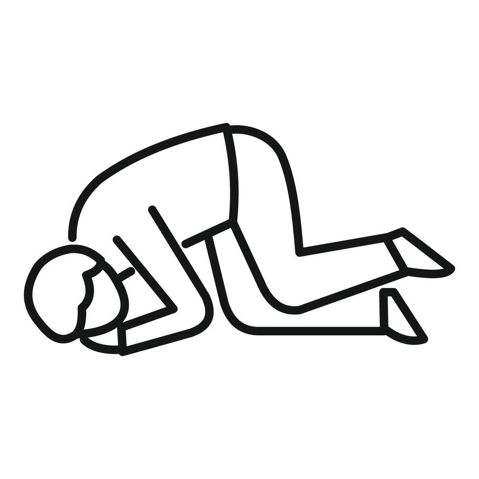 Businessman kneeling down, expressing submission and respect vector