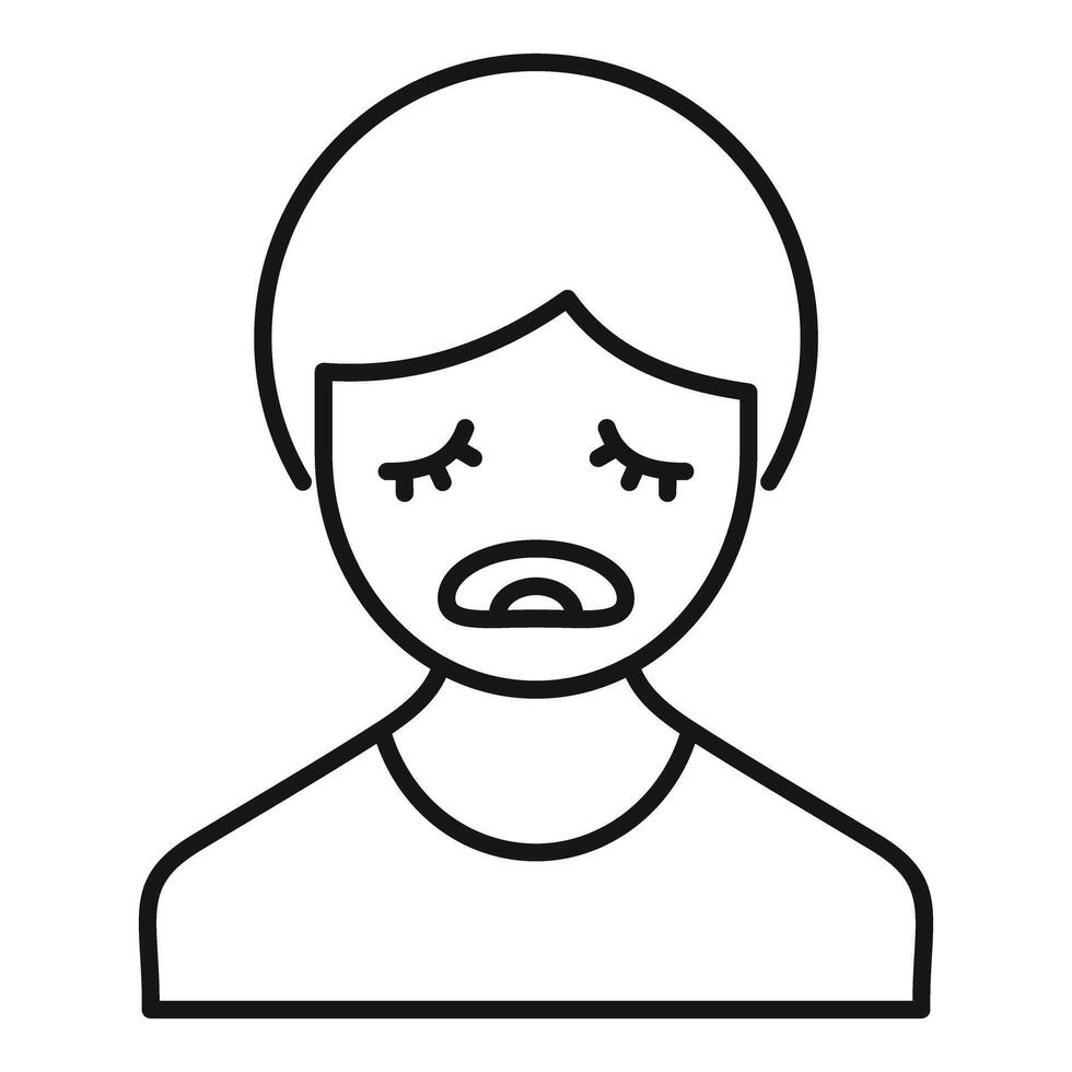 Crying boy showing sadness and sorrow with tears vector