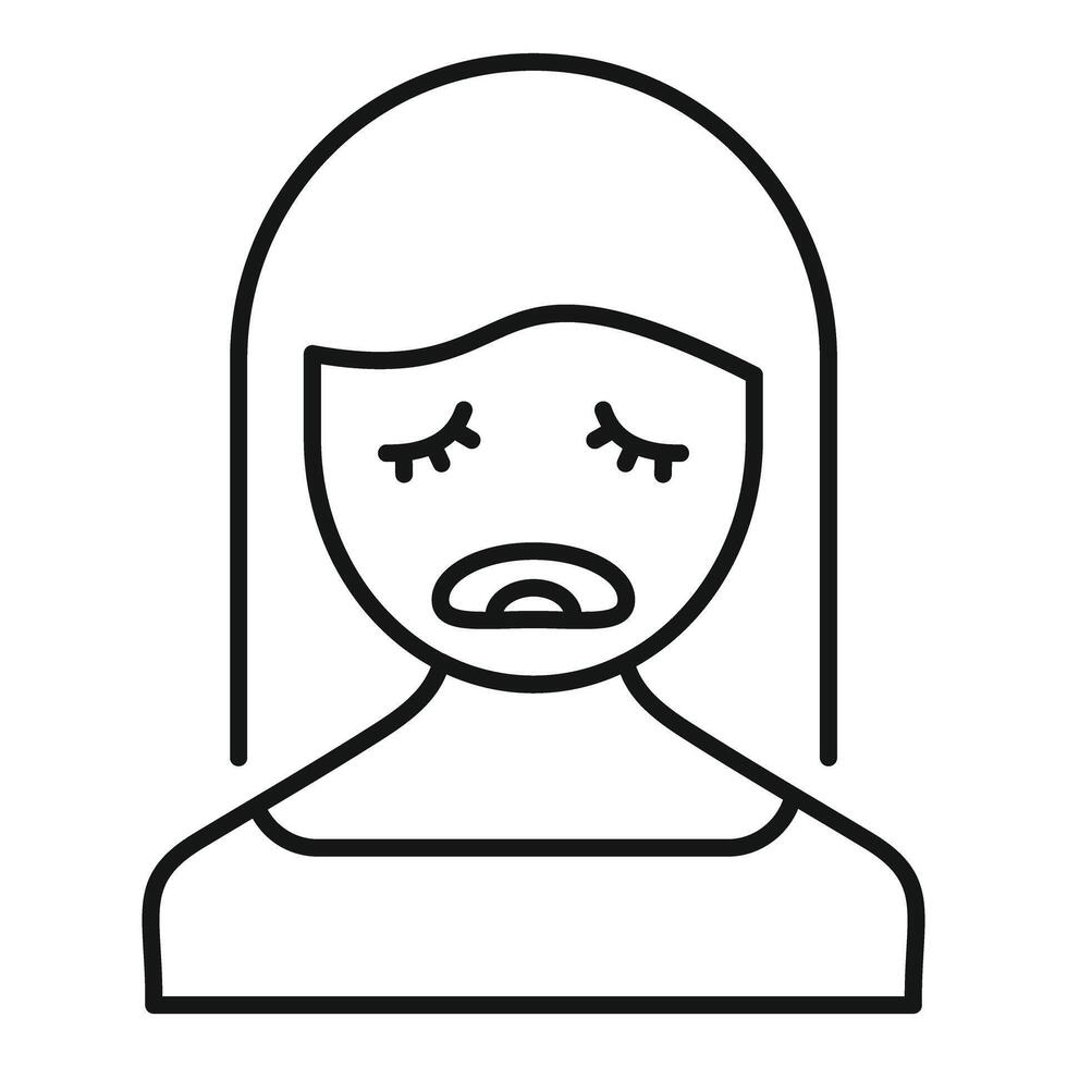 Young woman feeling sad and crying showing despair vector
