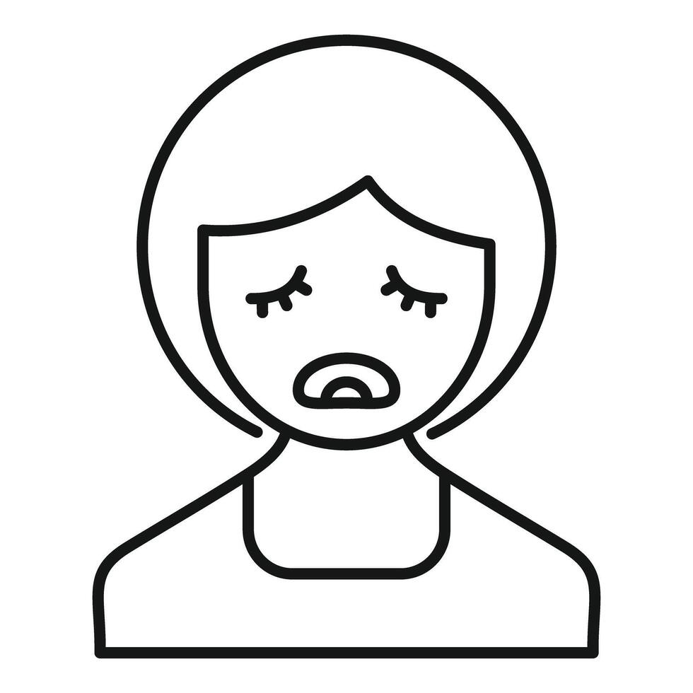 Crying girl feeling sad with tears falling from her eyes vector