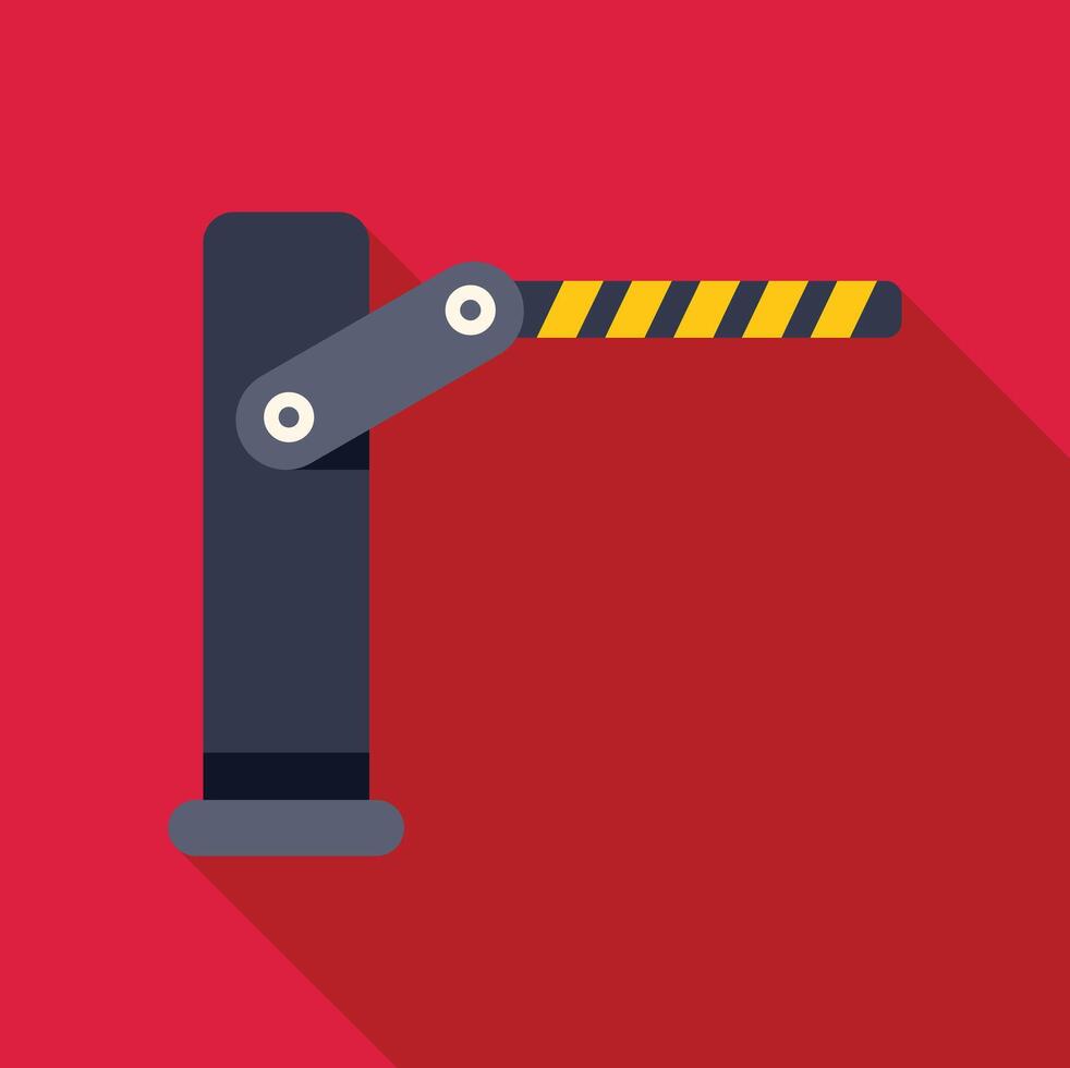 Automatic barrier gate closing access on red background vector