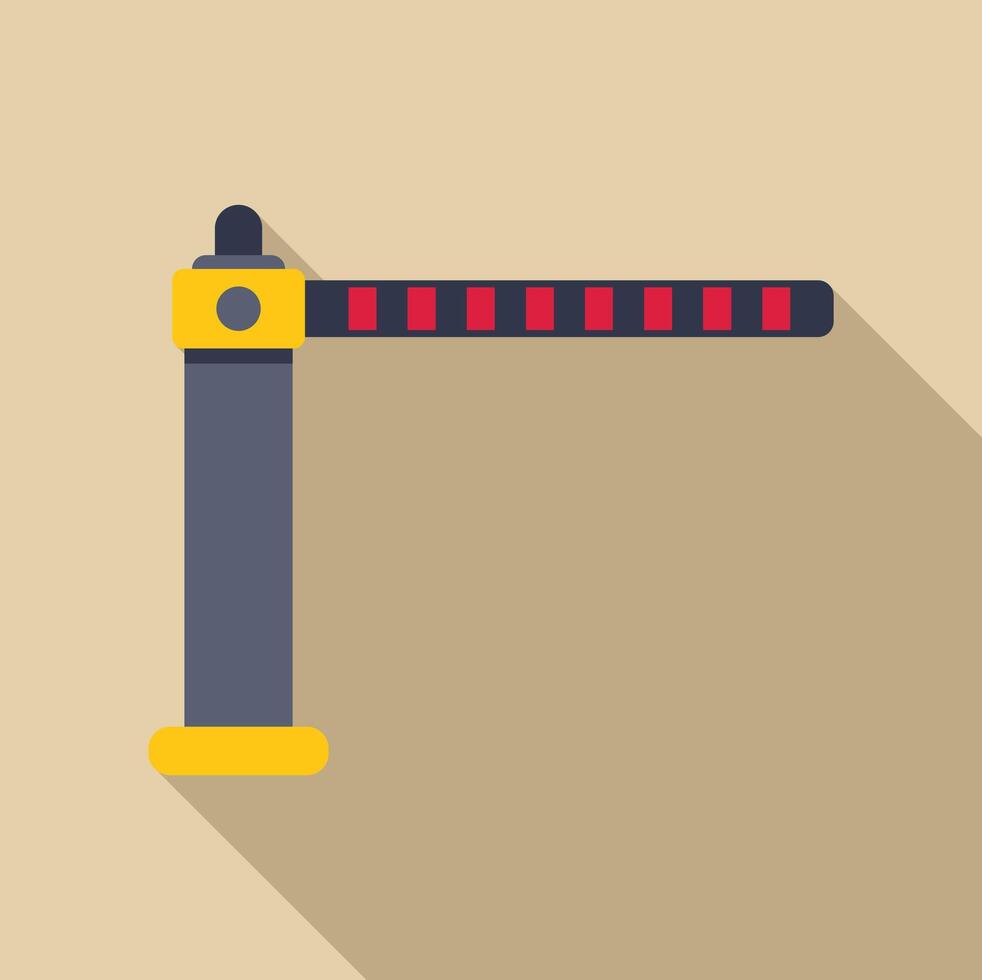 Automatic barrier gate closing parking entrance with red and white striped barrier arm vector