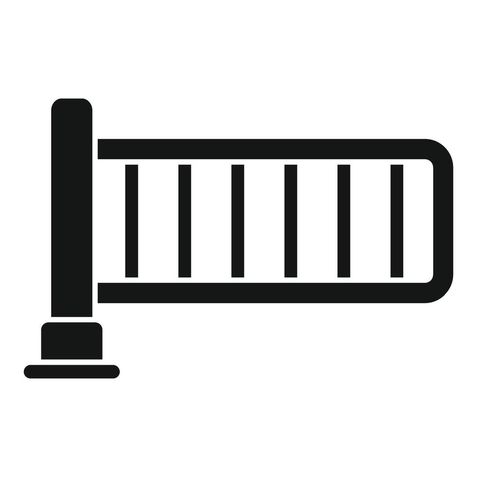 Horizontal turnstile gate blocking access simple icon vector