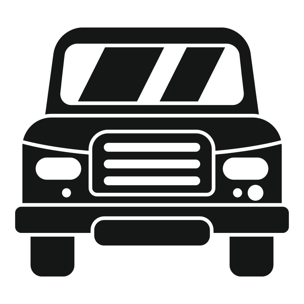 Front view of a robust 4x4 vehicle, ready for off roading adventures vector
