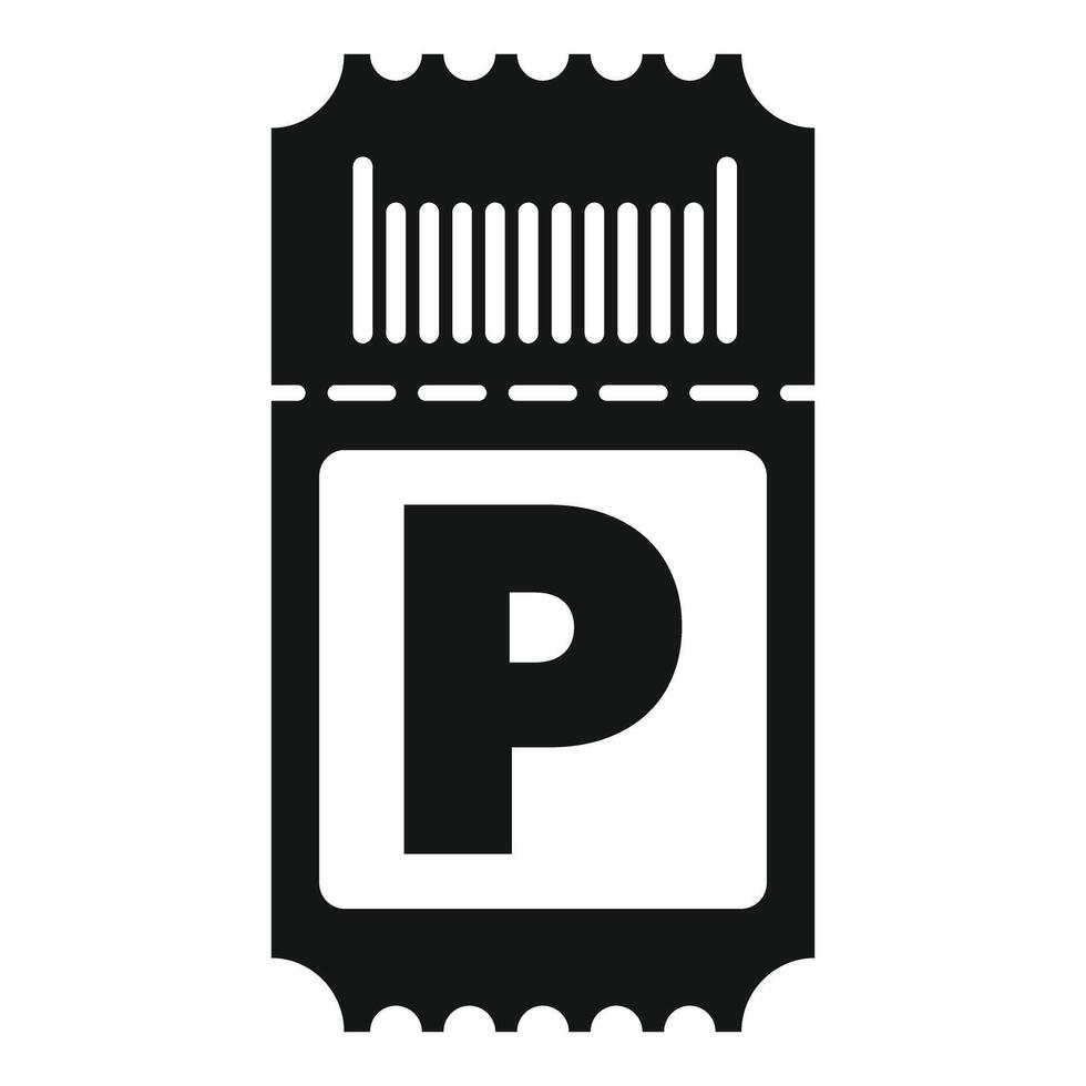 Parking ticket icon showing penalty charge notice for car park or parking garage vector