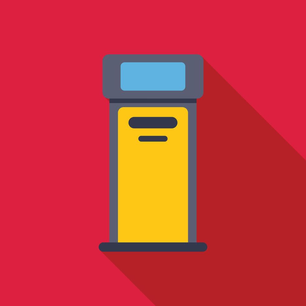 Parking meter displaying payment information on red background vector