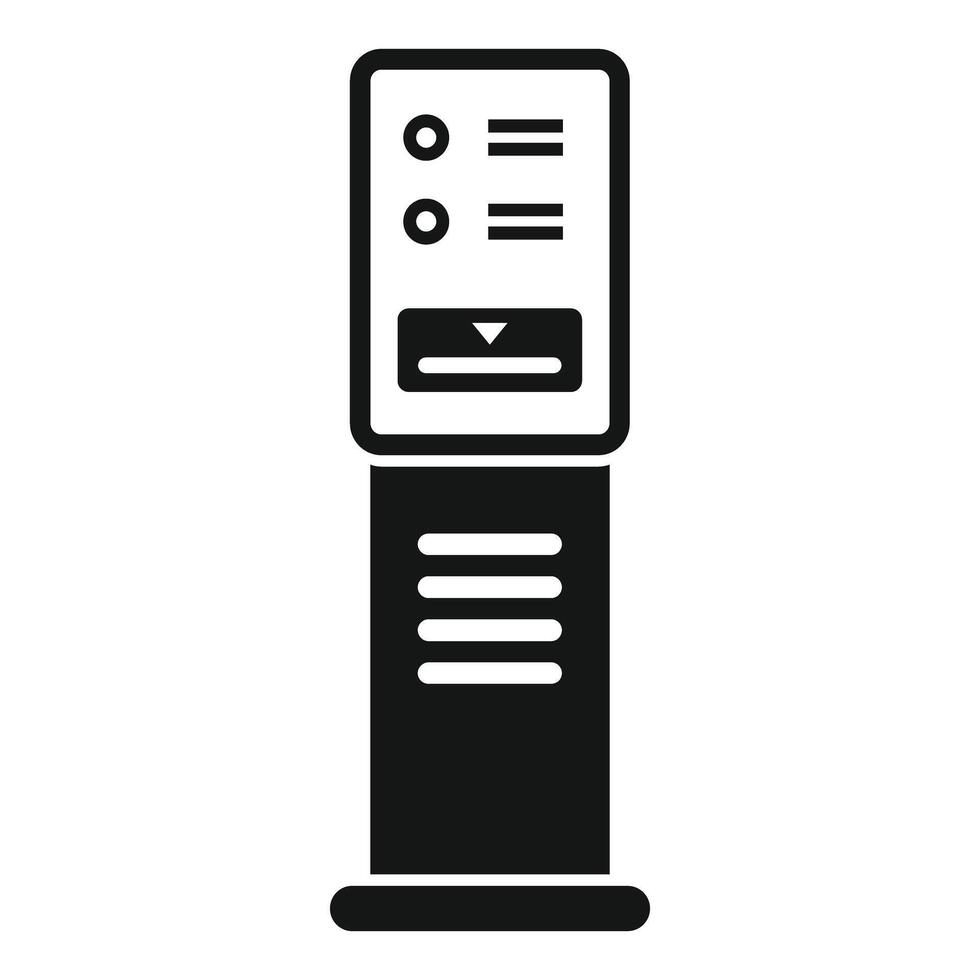 Interactive kiosk showing digital menu and providing self service options vector