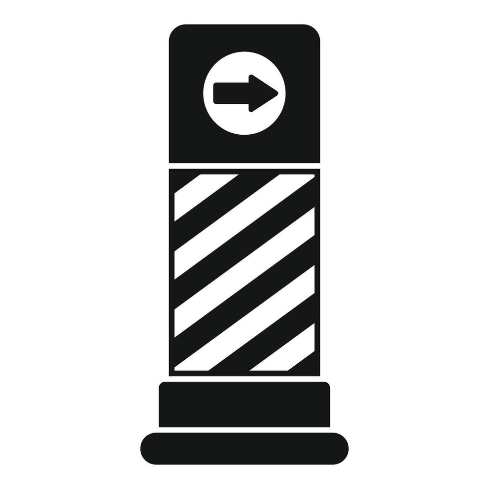 Parking bollard showing one direction traffic flow sign vector