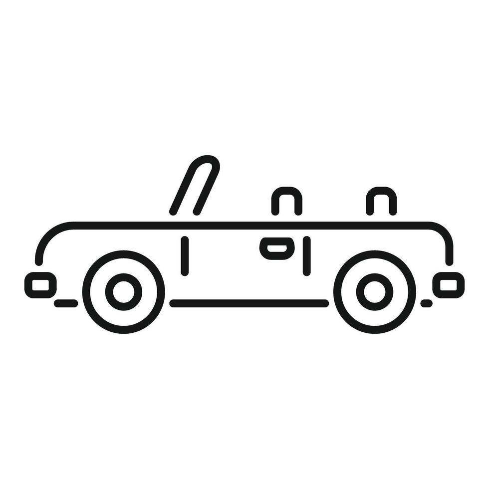 Cabriolet car minimalist line art depicting open roof vehicle vector