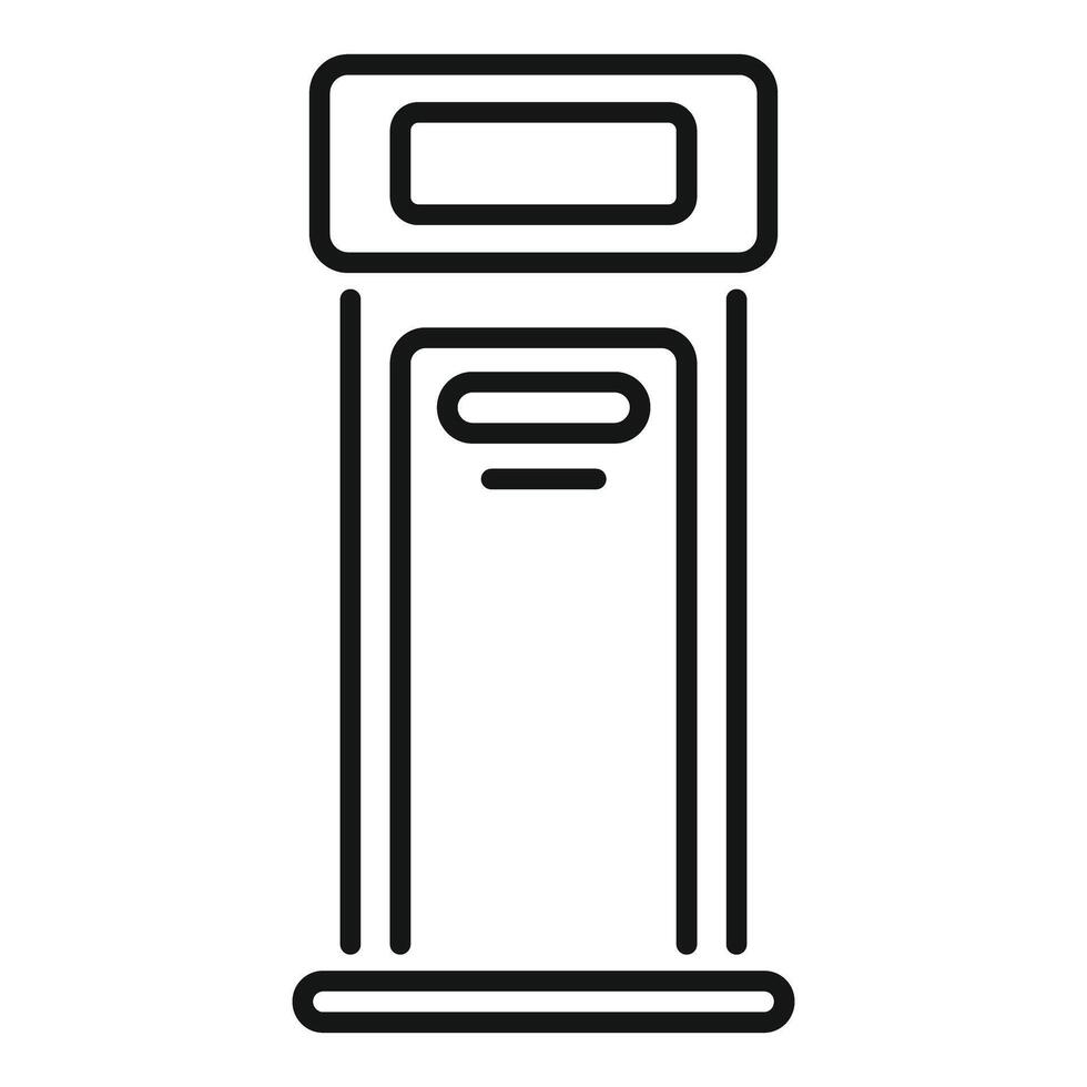 Parking meter showing parking time and payment slot in simple line style vector