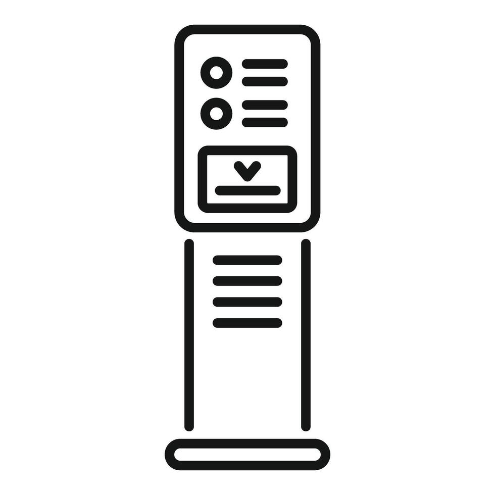 Digital terminal showing payment information with downloading arrow icon vector