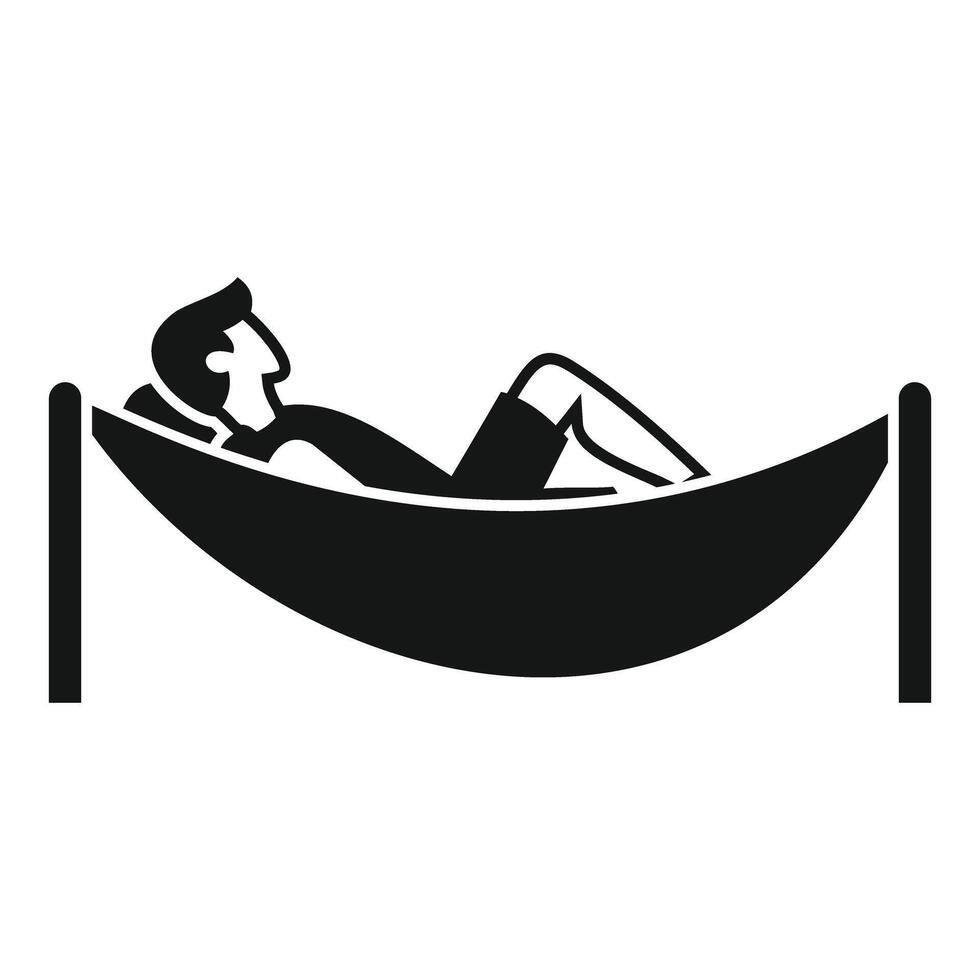 Man relaxing in hammock, enjoying peaceful rest outdoors vector