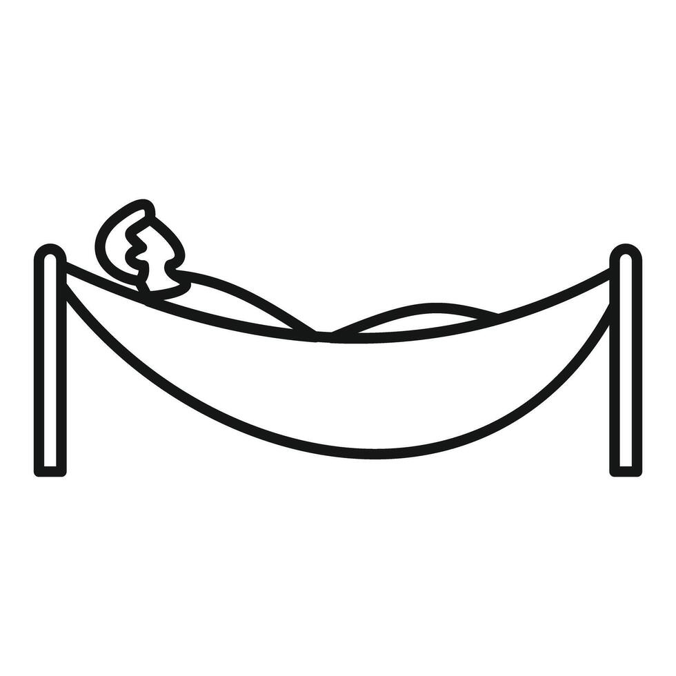 Person relaxing in hammock, summer vacation and tourism icon vector