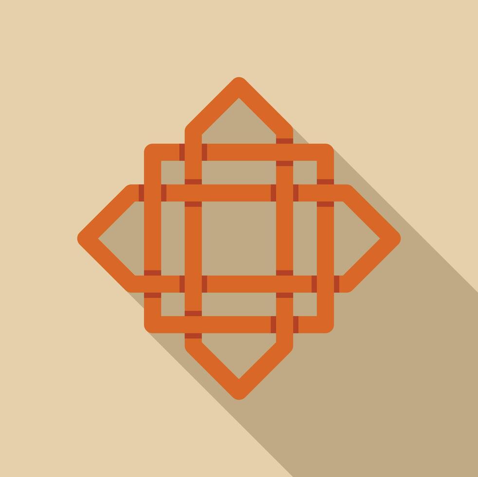 Intertwined geometric shapes creating a knot like pattern vector