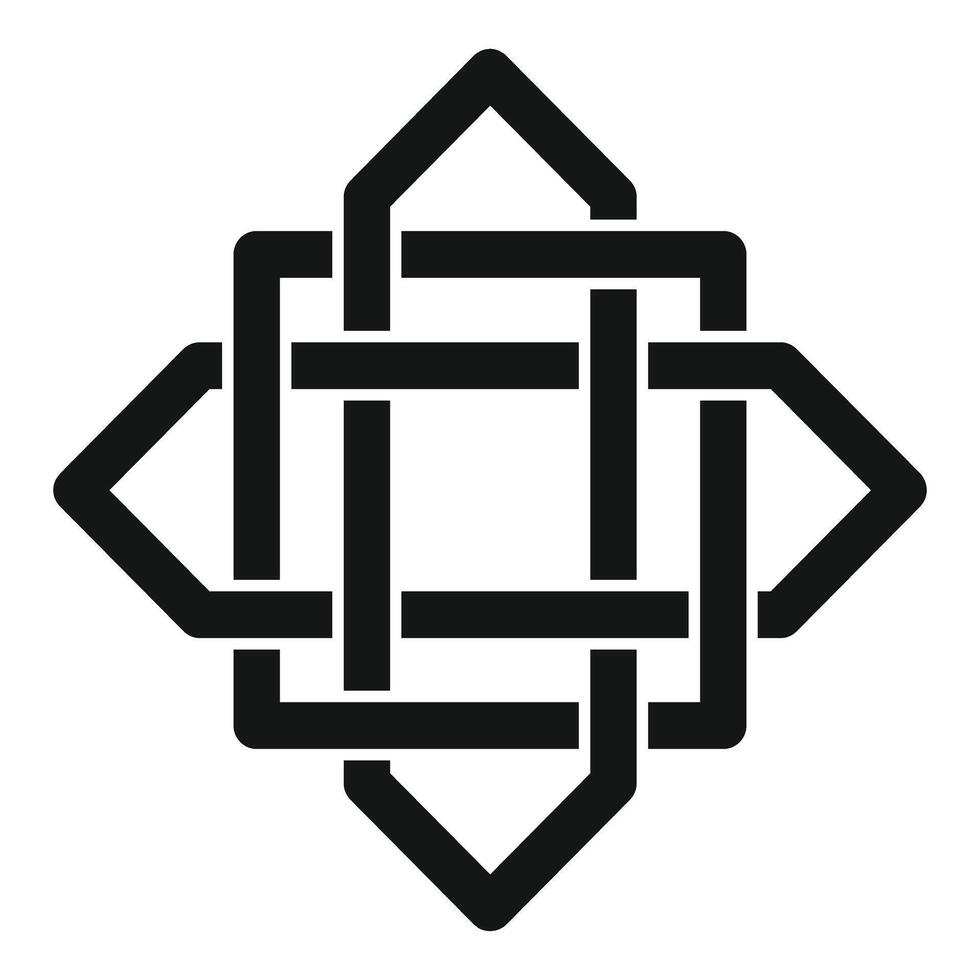 Intricate knot symbol forming geometric pattern with interwoven lines vector