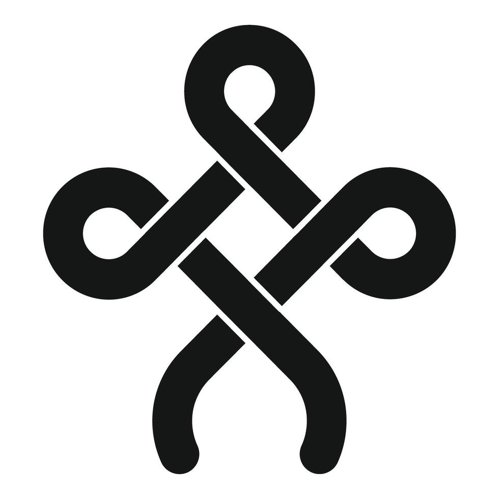 Intricate knot symbol forming a cross shaped design vector