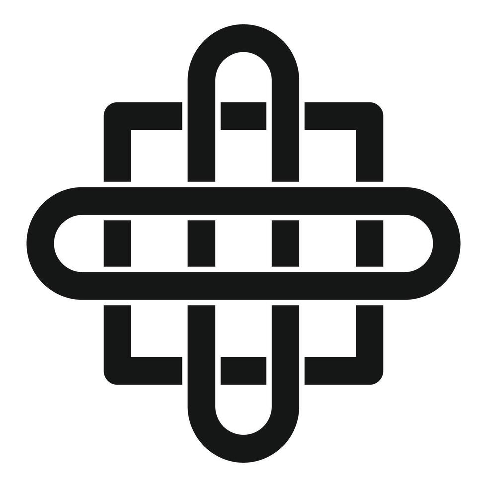 Complex celtic knot forming square shape with intertwined lines vector