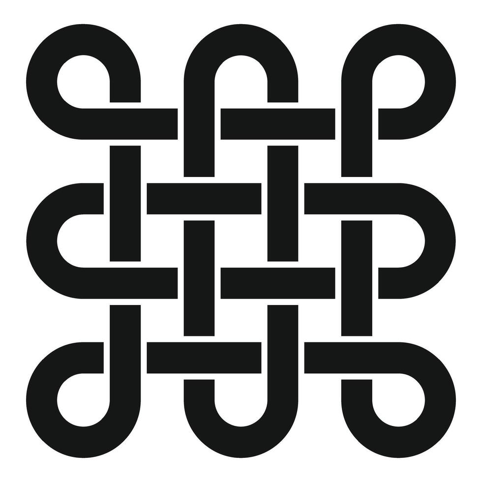 Intricate knot symbol forming a geometric pattern with intertwined lines vector