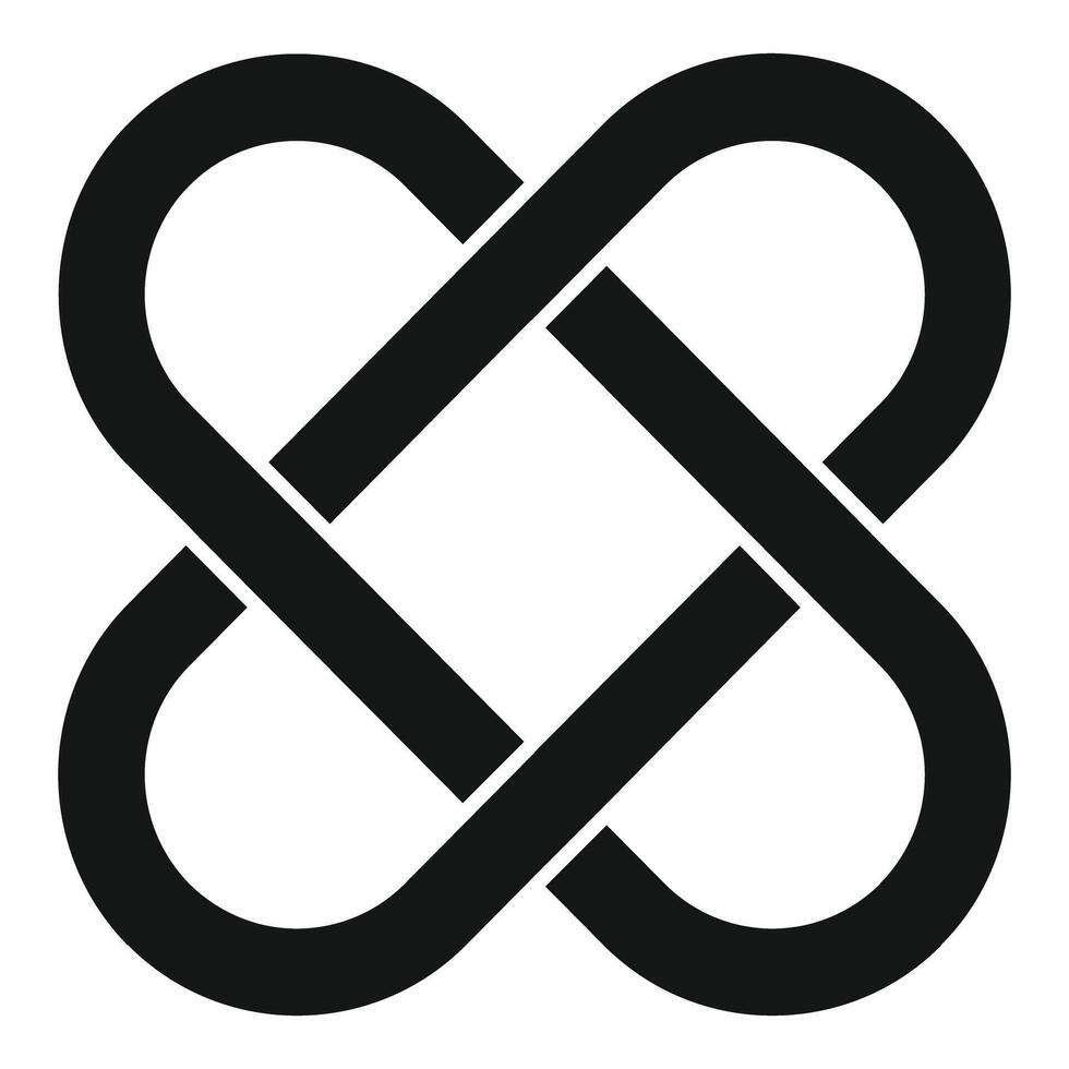 Interlaced ribbon creating abstract geometric shape vector