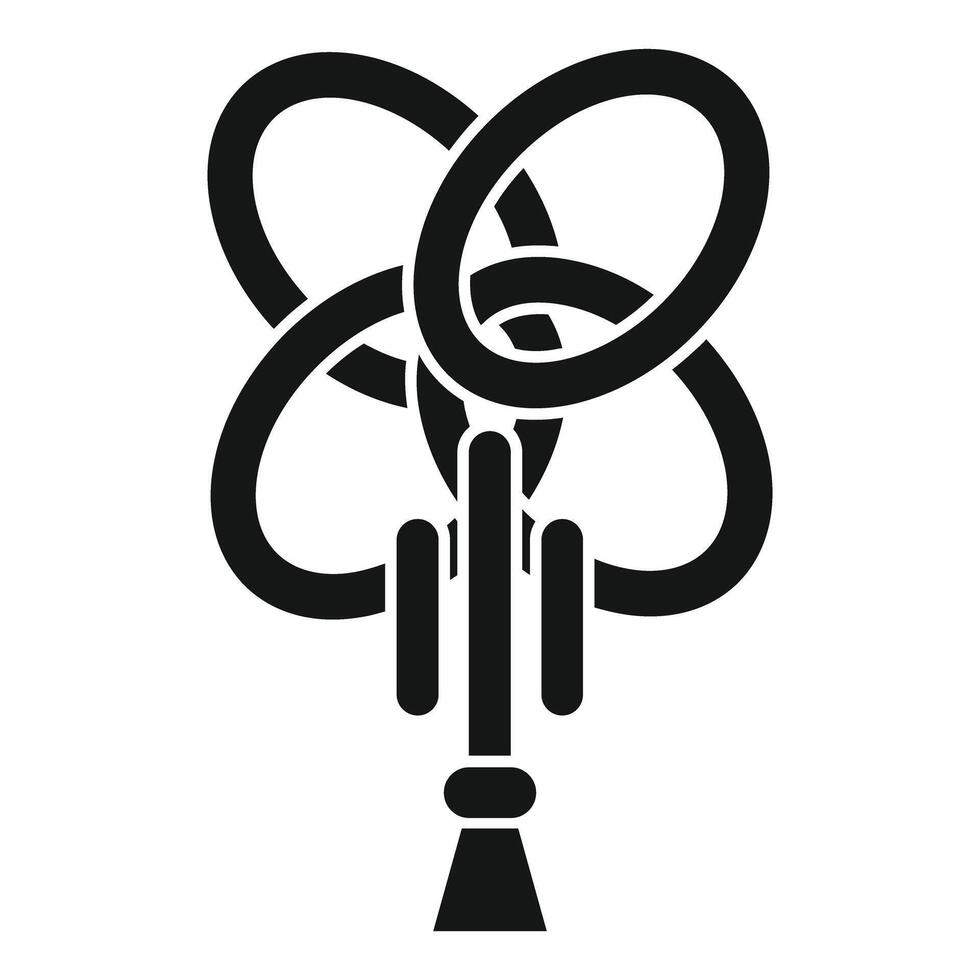 Chinese knotting art forming a lucky charm with three rings and a tassel vector