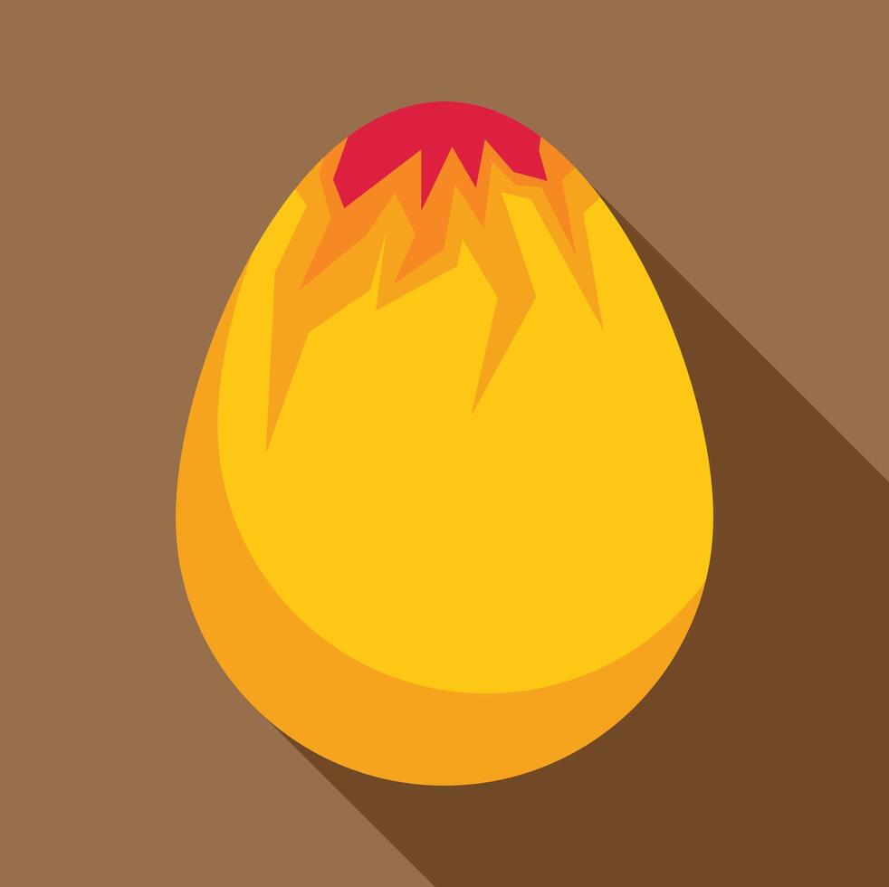 Dinosaur egg hatching with lava cracks appearing on surface vector